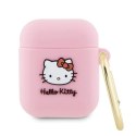 Etui Hello Kitty Silicone 3D Kitty Head na AirPods 1/2 - różowe