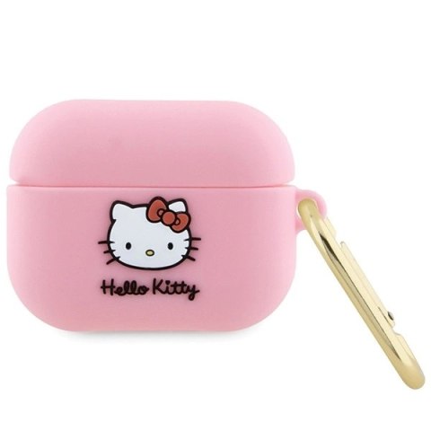 Etui Hello Kitty Silicone 3D Kitty Head na AirPods Pro - różowe