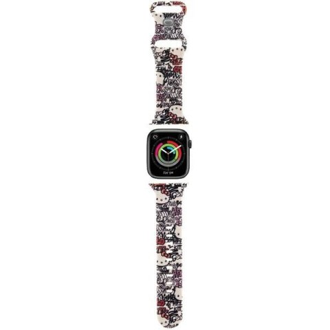 Pasek Hello Kitty Silicone Tags Graffiti na Apple Watch 38/40/41mm - beżowy