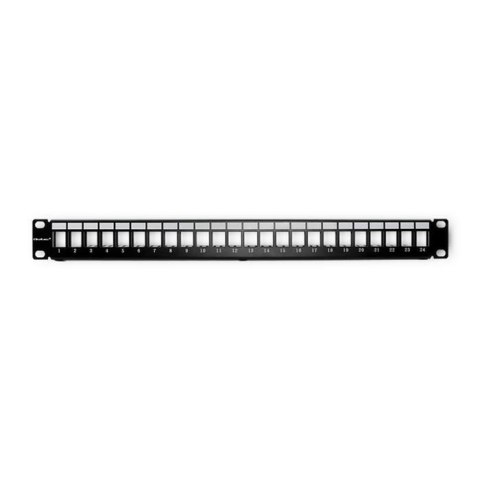 Qoltec Patch panel RACK QOLTEC 24 porty | UTP blank | Czarny