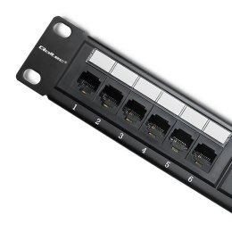 Qoltec Patch panel RACK QOLTEC 24 porty | kat.6 UTP | Czarny