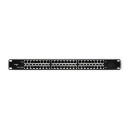 Qoltec Patch panel RACK QOLTEC 48V | 24 porty | Passive PoE Injector | 1000m | Czarny