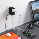 Adapter podróżny Choetech PD5021 45W EU / US / AUS / UK z wbudowanym kablem USB-C - czarny