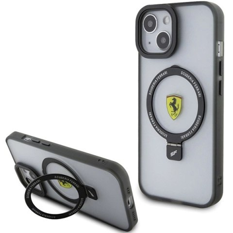 Etui Ferrari Ring Stand 2023 Collection MagSafe na iPhone 15 Plus / 14 Plus - czarne