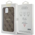 Etui Guess 4G Collection Leather Metal Logo MagSafe na iPhone 12 Pro / iPhone 12 - brązowe