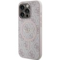 Etui Guess 4G Collection Leather Metal Logo MagSafe na iPhone 13 Pro / iPhone 13 - różowe