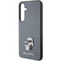 Etui Karl Lagerfeld Saffiano Karl&Choupette Metal Pin na Samsung Galaxy S24 - szare