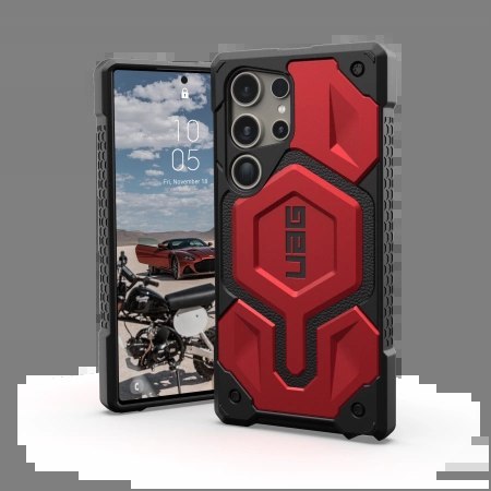 Etui UAG Monarch Pro do Samsung Galaxy S24 Ultra 5G z modułem magnetycznym - czarno-czerwony