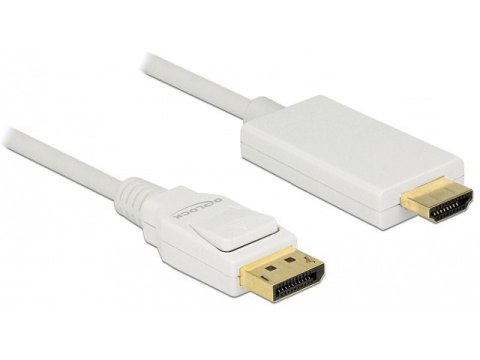 Delock Kabel DisplayPort v1.2A - HDMI M/M 4K 3M biały Premium