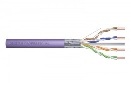 Digitus Kabel teleinformatyczny instalacyjny kat.6, F/UTP, Dca, drut, AWG 23/1, LSOH, 50m, fioletowy