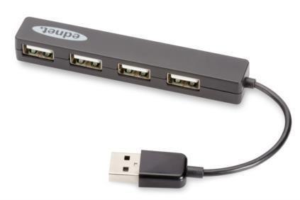 EDNET Hub USB Ednet 4xUSB 2.0 "Mini", pasywny, czarny