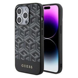 Etui Guess GCube Stripes MagSafe na iPhone 15 Pro Max - czarne