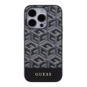 Etui Guess GCube Stripes MagSafe na iPhone 15 Pro Max - czarne