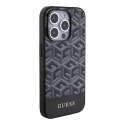 Etui Guess GCube Stripes MagSafe na iPhone 15 Pro Max - czarne