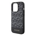 Etui Guess GCube Stripes MagSafe na iPhone 15 Pro Max - czarne