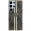 Etui Guess IML 4G Gold Stripe na Samsung Galaxy S24 Ultra - brązowe