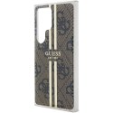 Etui Guess IML 4G Gold Stripe na Samsung Galaxy S24 Ultra - brązowe