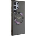 Etui Guess IML Flowers Wreath MagSafe na Samsung Galaxy S24 Ultra - czarne