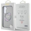 Etui Guess IML Flowers Wreath MagSafe na Samsung Galaxy S24+ - czarne