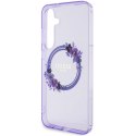 Etui Guess IML Flowers Wreath MagSafe na Samsung Galaxy S24+ - fioletowe