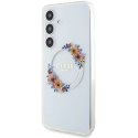 Etui Guess IML Flowers Wreath MagSafe na Samsung Galaxy S24+ - przezroczyste