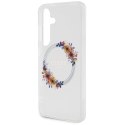 Etui Guess IML Flowers Wreath MagSafe na Samsung Galaxy S24 - przezroczyste