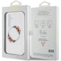 Etui Guess IML Flowers Wreath MagSafe na Samsung Galaxy S24 - przezroczyste