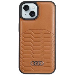 Etui Audi Synthetic Leather z MagSafe na iPhone 15 Plus / 14 Plus - brązowe