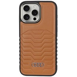 Etui Audi Synthetic Leather z MagSafe na iPhone 15 Pro Max - brązowe