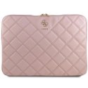 Pokrowiec Guess Quilted 4G na laptopa 16" - różowy