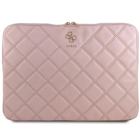 Pokrowiec Guess Quilted 4G na laptopa 16" - różowy