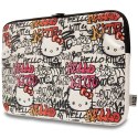 Pokrowiec Hello Kitty PU Metal Logo na laptopa 14" - beżowy