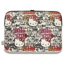 Pokrowiec Hello Kitty PU Metal Logo na laptopa 14" - beżowy