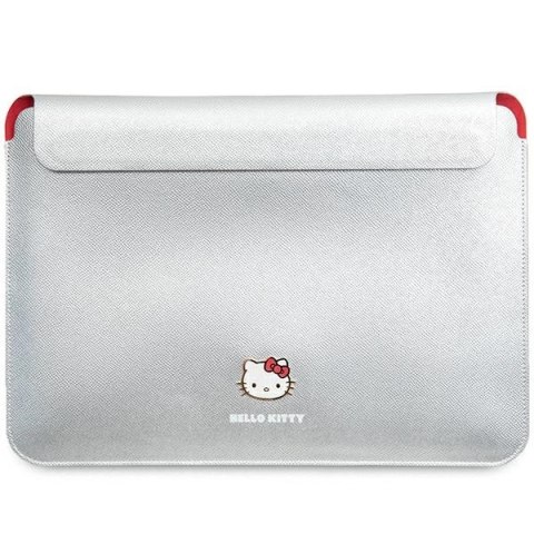 Pokrowiec Hello Kitty PU Metal Logo na laptopa 14" - srebrny