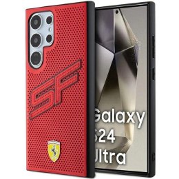 Etui Ferrari Big SF Perforated na Samsung Galaxy S24 Ultra - czerwone