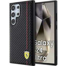 Etui Ferrari Carbon Printed Line na Samsung Galaxy S24 Ultra - czarne