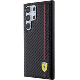 Etui Ferrari Carbon Printed Line na Samsung Galaxy S24 Ultra - czarne