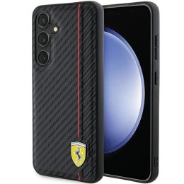 Etui Ferrari Carbon Printed Line na Samsung Galaxy S24+ - czarne