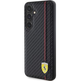 Etui Ferrari Carbon Printed Line na Samsung Galaxy S24+ - czarne