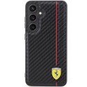 Etui Ferrari Carbon Printed Line na Samsung Galaxy S24+ - czarne