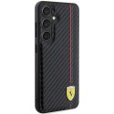 Etui Ferrari Carbon Printed Line na Samsung Galaxy S24+ - czarne