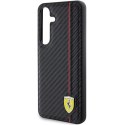 Etui Ferrari Carbon Printed Line na Samsung Galaxy S24+ - czarne