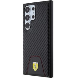 Etui Ferrari Carbon Stitched Bottom na Samsung Galaxy S24 Ultra - czarne