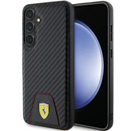 Etui Ferrari Carbon Stitched Bottom na Samsung Galaxy S24+ - czarne