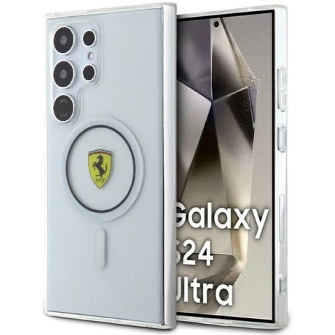 Etui Ferrari IML Transp Inner Circle Line MagSafe na Samsung Galaxy S24 Ultra - czarne