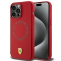 Etui Ferrari Silicone Printed Ring MagSafe na iPhone 15 Pro Max - czerwone