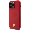 Etui Ferrari Silicone Printed Ring MagSafe na iPhone 15 Pro Max - czerwone