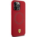 Etui Ferrari Silicone Printed Ring MagSafe na iPhone 15 Pro Max - czerwone