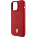 Etui Ferrari Silicone Printed Ring MagSafe na iPhone 15 Pro Max - czerwone