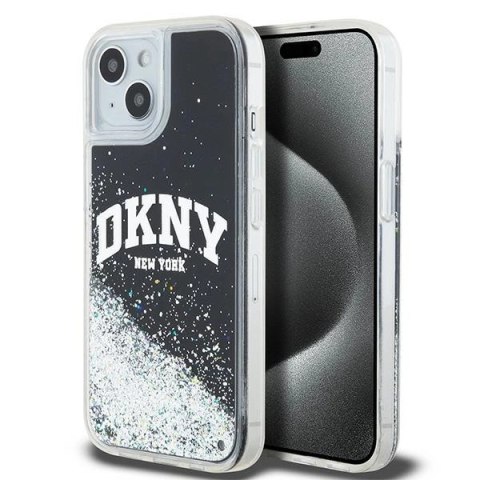 Etui DKNY Liquid Glitter Big Logo na iPhone 15 Plus / 14 Plus - czarne